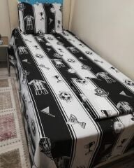 RANFORCE LASTİKLİ ÇARŞAFLI TEK KİŞİLİK NEVRESİM TAKIMI- BEŞİKTAŞ