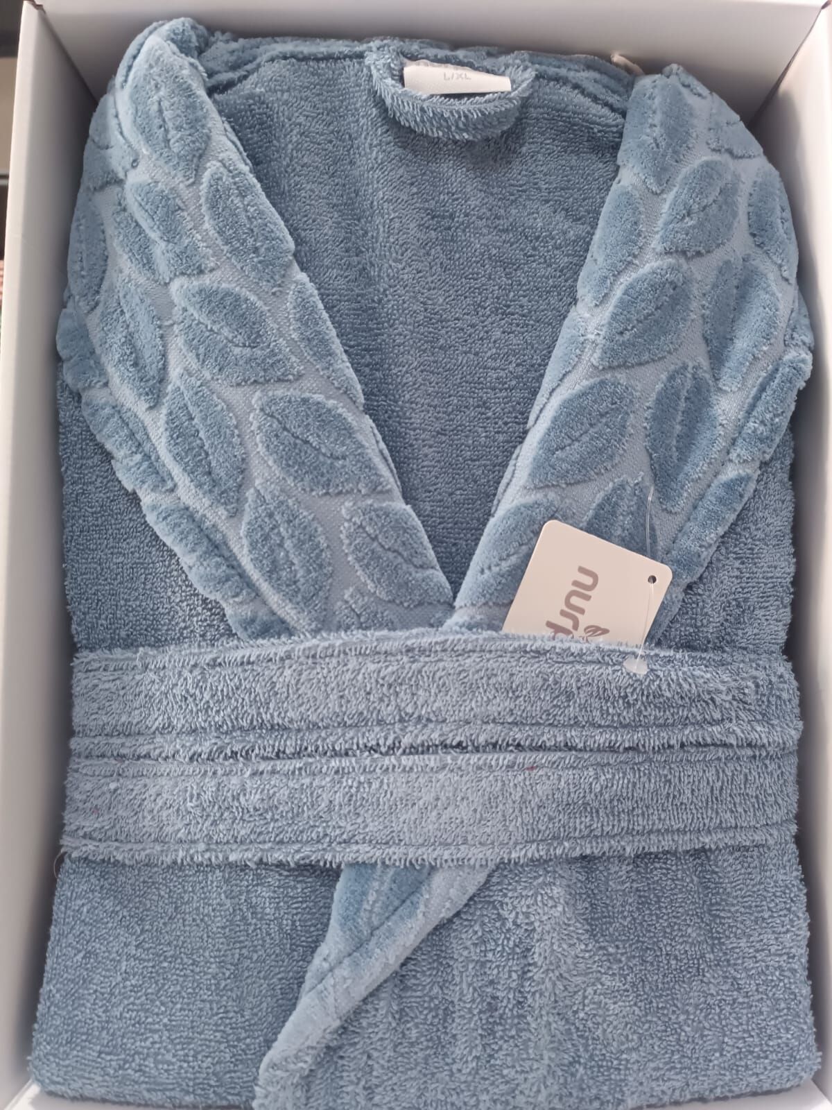 NURPAK- HAZAL TEK BORNOZ XXL-XXXL - MAVİ