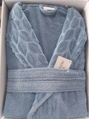 NURPAK- HAZAL TEK BORNOZ XXL-XXXL - MAVİ