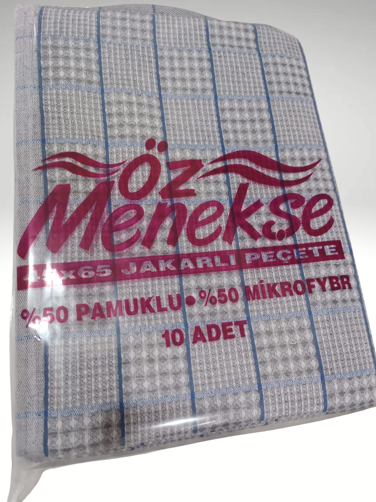 ÖZ MENEKŞE JAKARLI PEÇETE-GRİ (10 ADET)