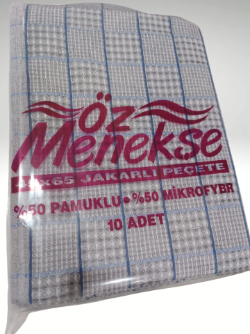 ÖZ MENEKŞE JAKARLI PEÇETE-GRİ (10 ADET)