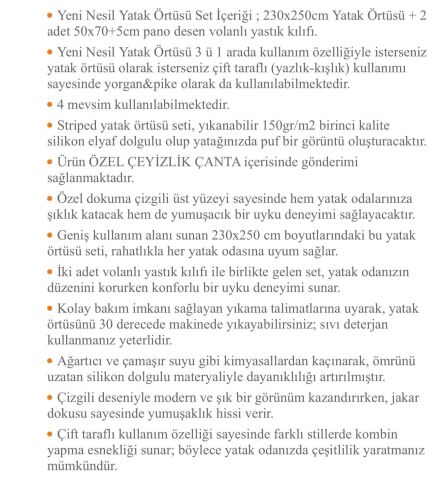 Yeni Nesil Tek Kişilik Striped Yatak Örtüsü Seti - 3'ü 1 arada (YEŞİL)