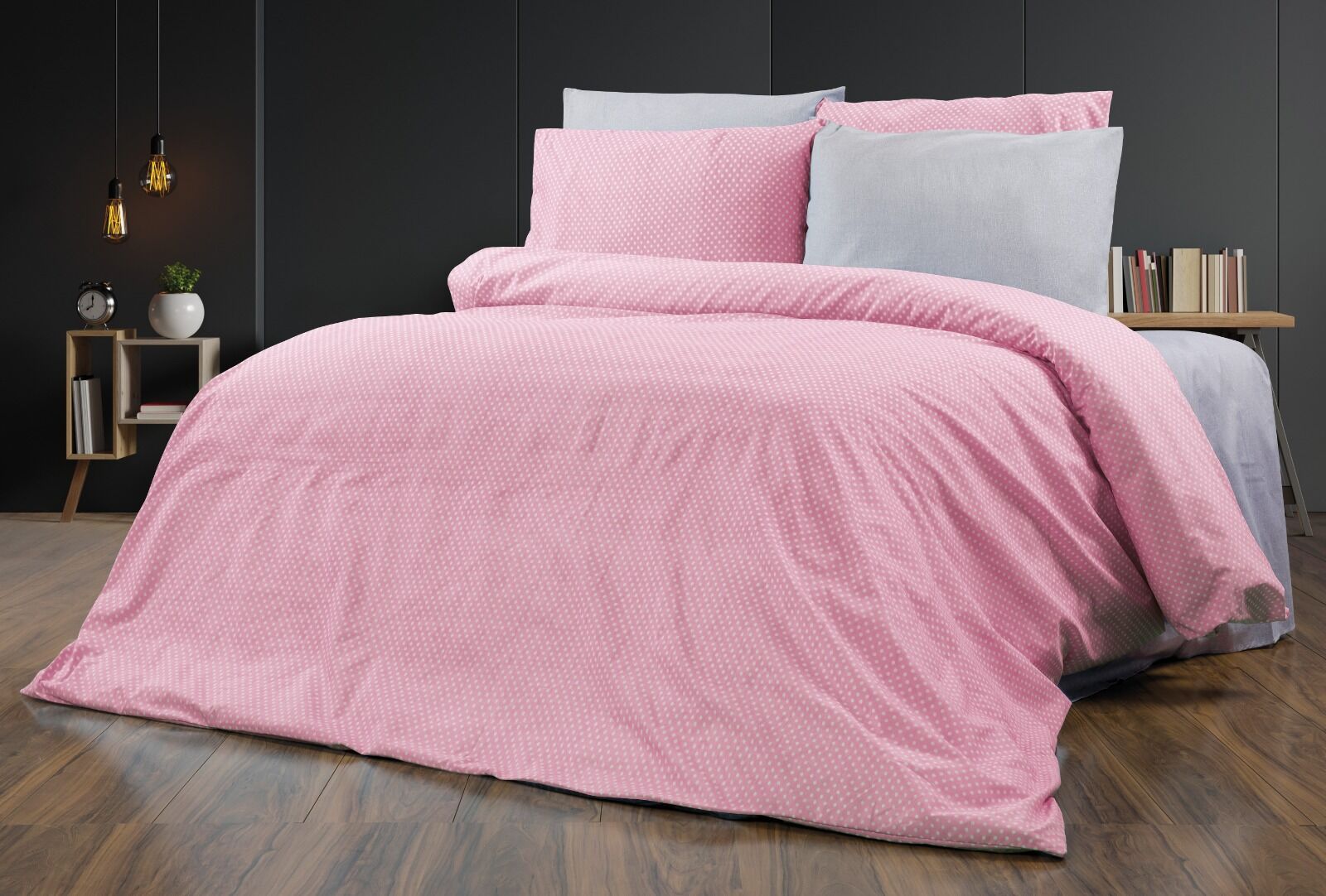 TEK KİŞİLİK PEMBE PUANTİYE NEVRESİM TAKIMI