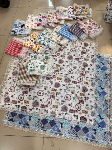 100x100cm FİSTOLU ÇOCUK&SEVGİLİ SOFRA BEZİ (10 ADET)