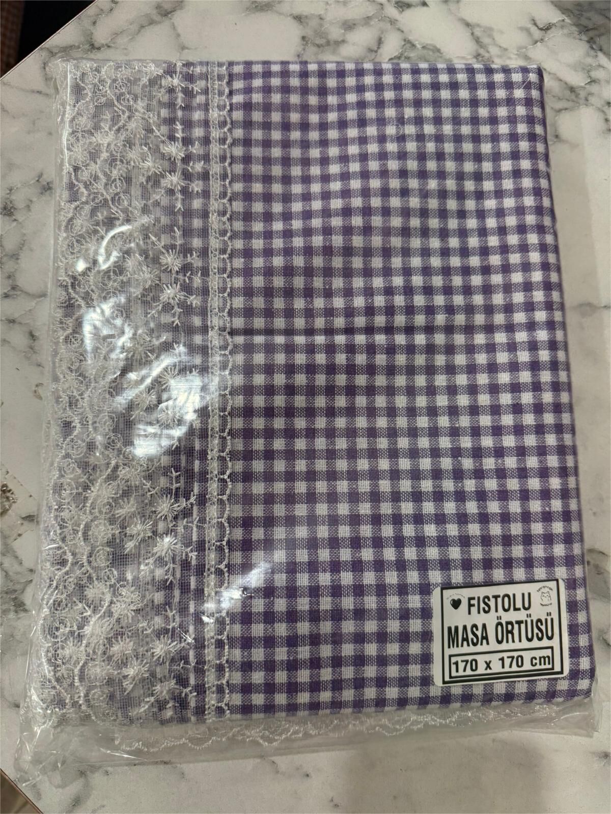 PAMUKLU ZEFİR GÜPÜRLÜ MASA ÖRTÜSÜ-MOR